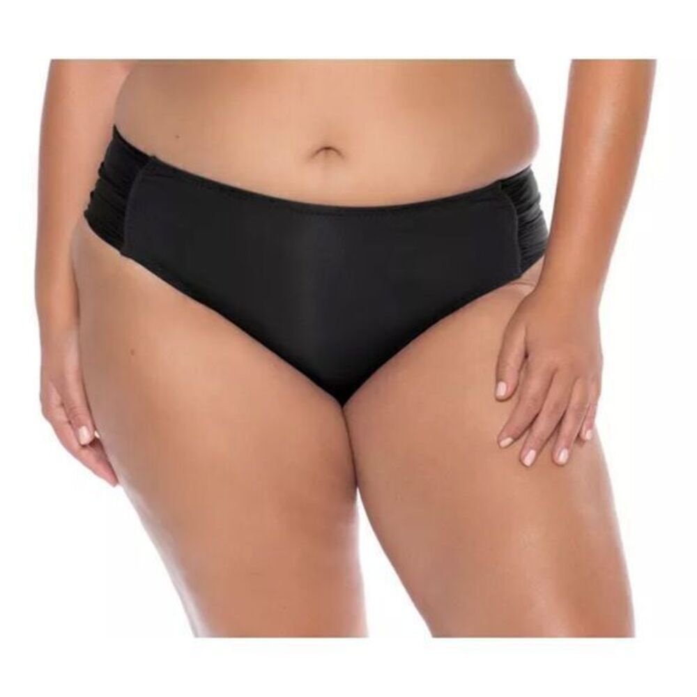 BECCA ETC Black Color Code Shirred‎ Side Tab Hipsters Plus Size 1X